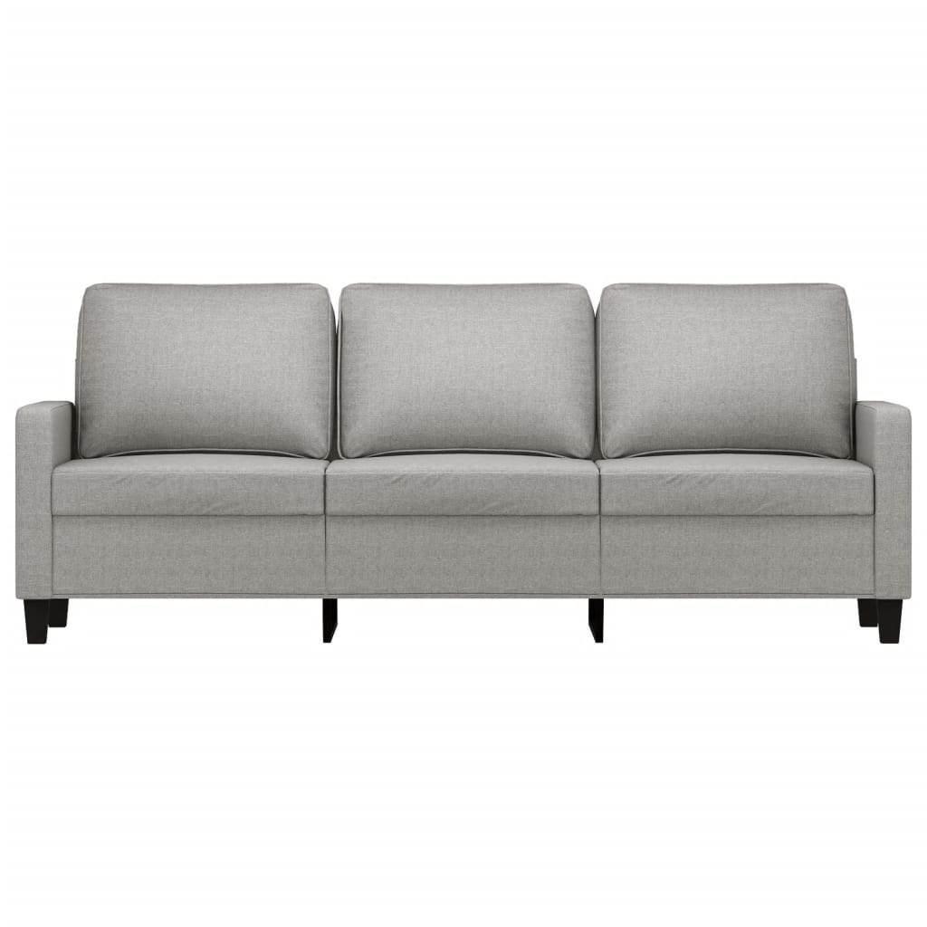3-personers sofa 180 cm stof lysegrå