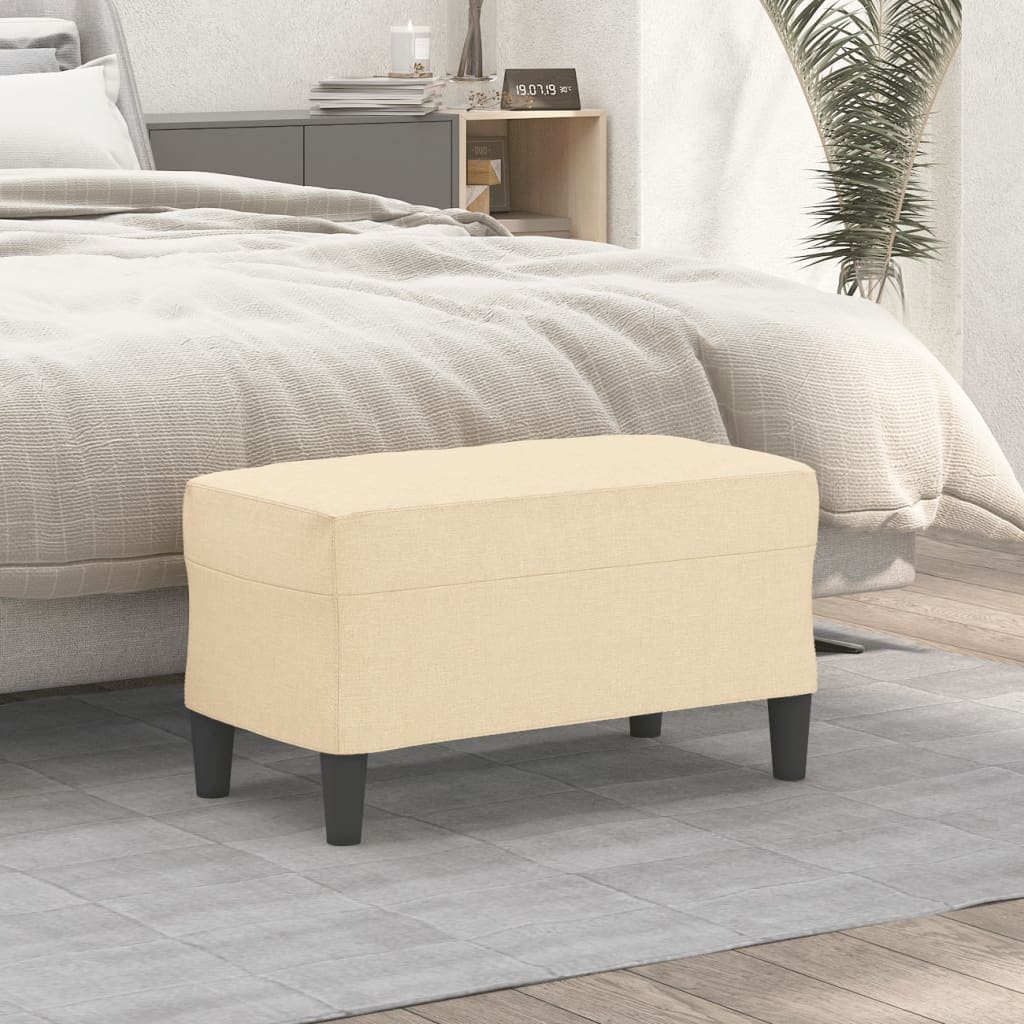 bænk 70x35x41 cm stof cremefarvet