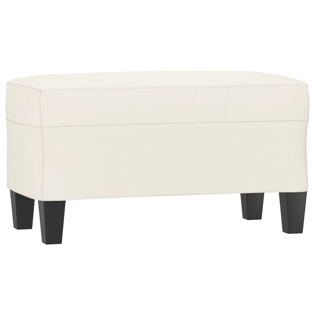 bænk 70x35x41 cm kunstlæder cremefarvet