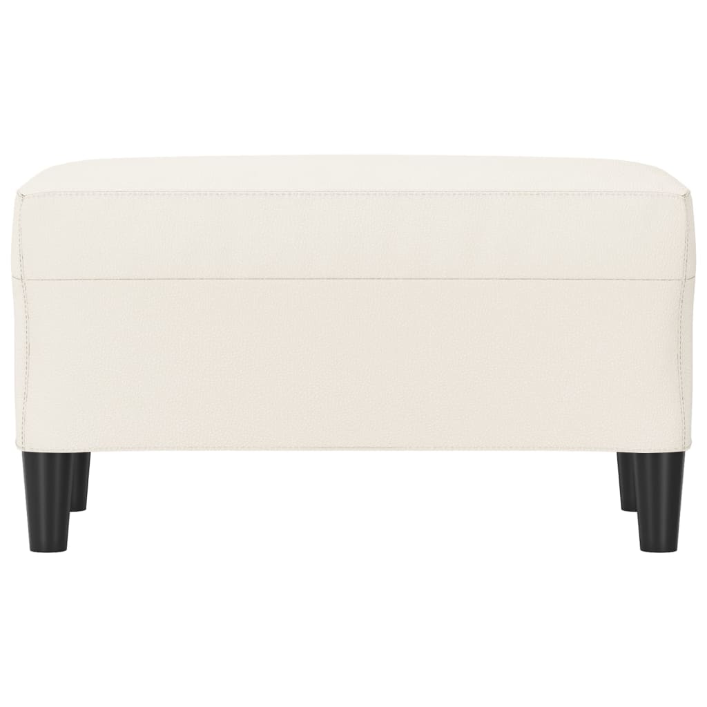 bænk 70x35x41 cm kunstlæder cremefarvet