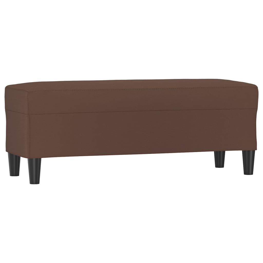 bænk 100x35x41 cm kunstlæder brun
