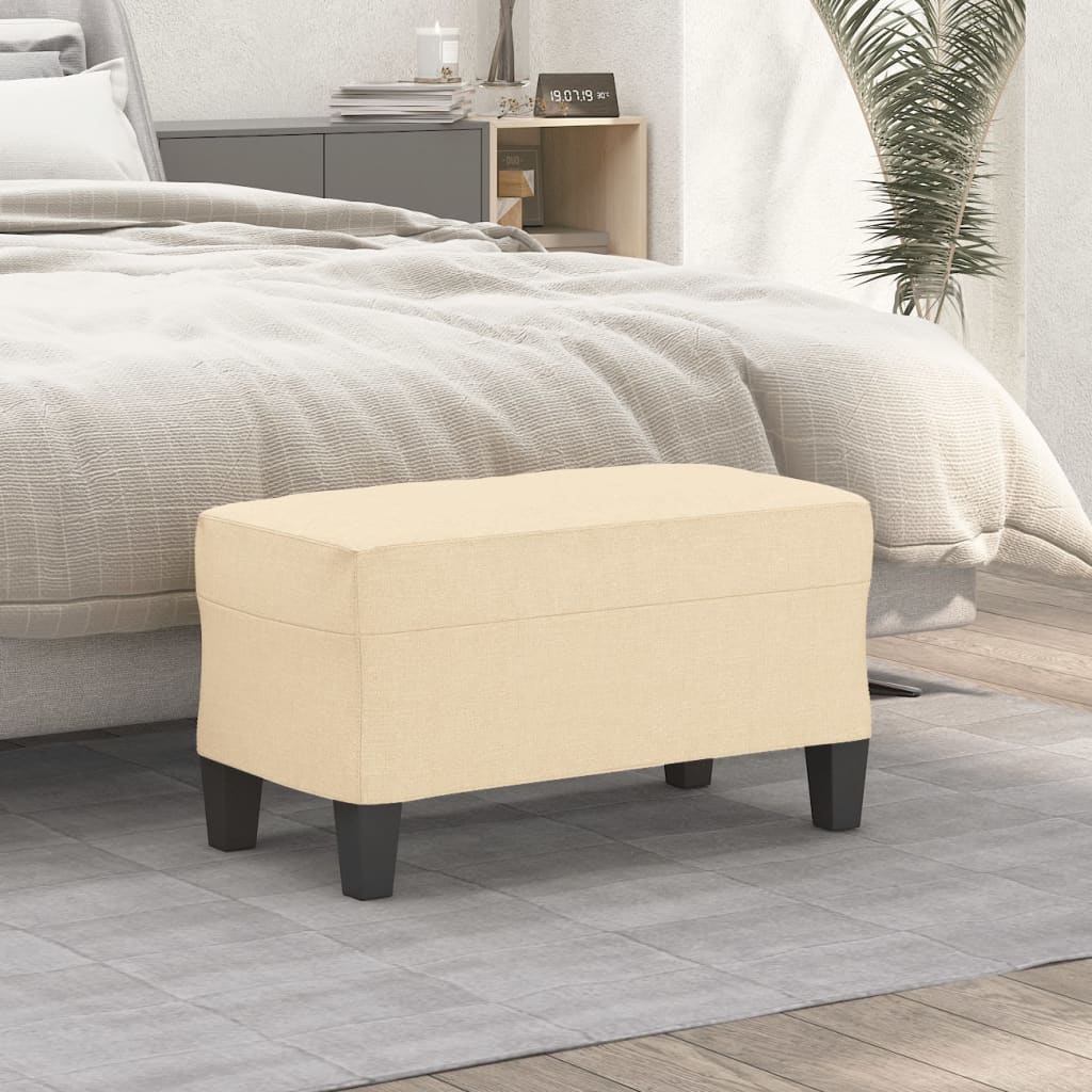 bænk 70x35x41 cm stof cremefarvet
