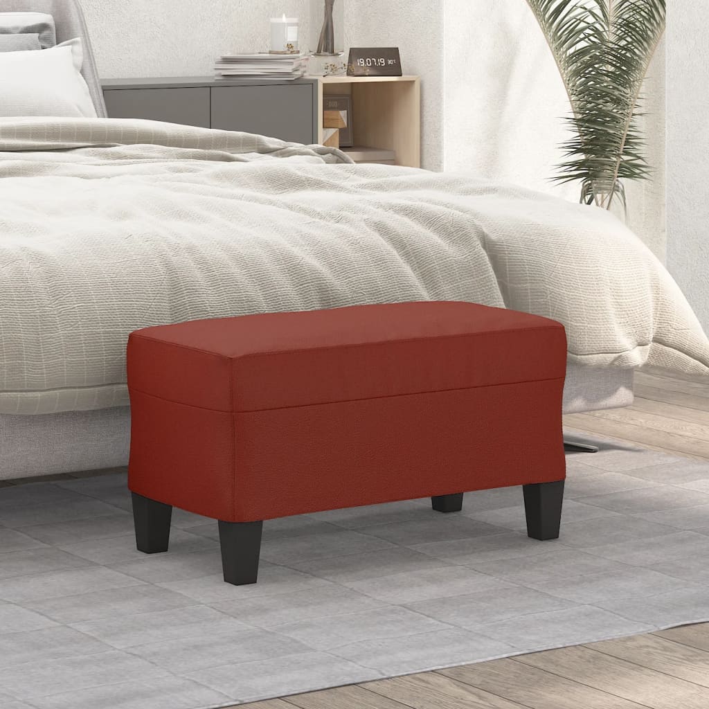 bænk 70x35x41 cm kunstlæder vinrød