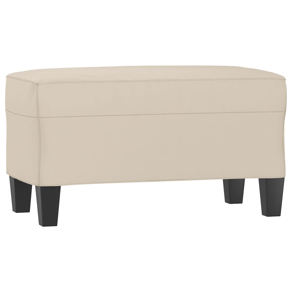 bænk 70x35x41 cm mikrofiberstof cremefarvet