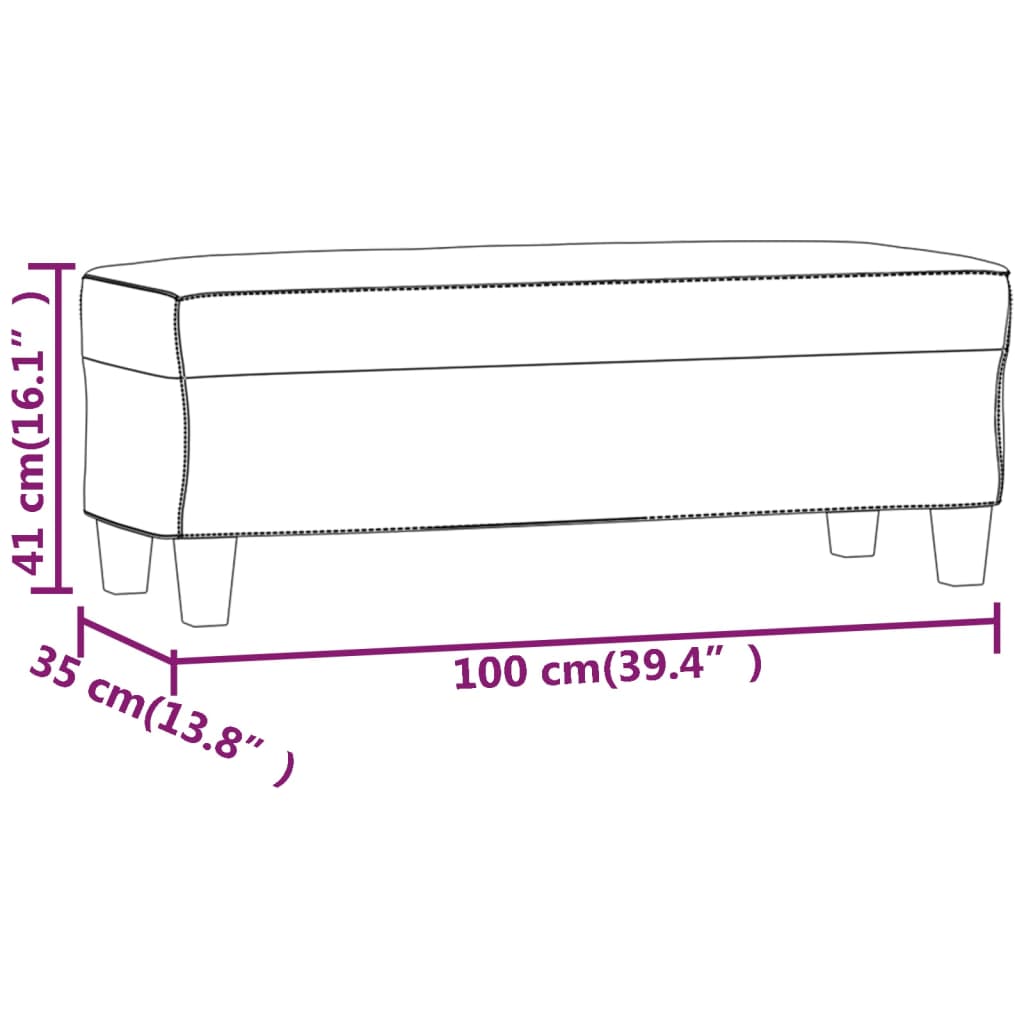 bænk 100x35x41 cm stof brun