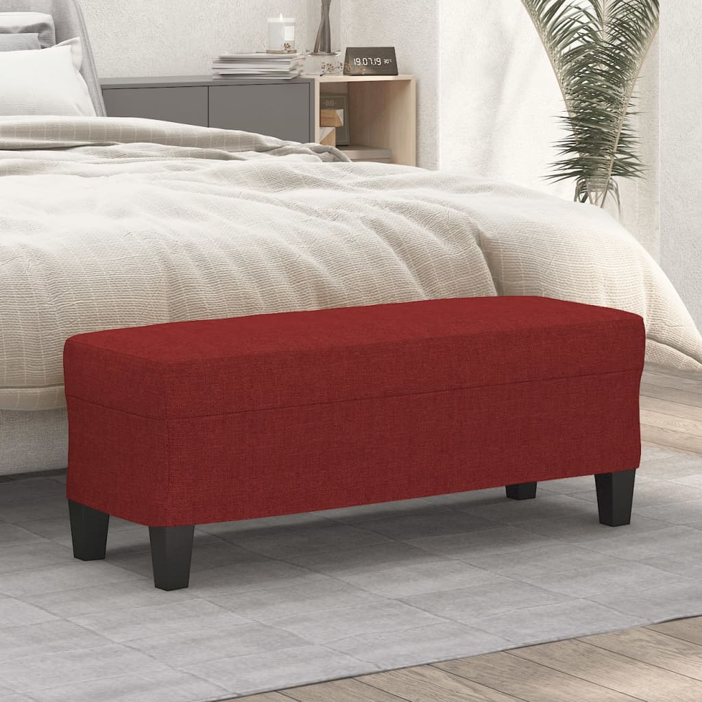 bænk 100x35x41 cm stof vinrød