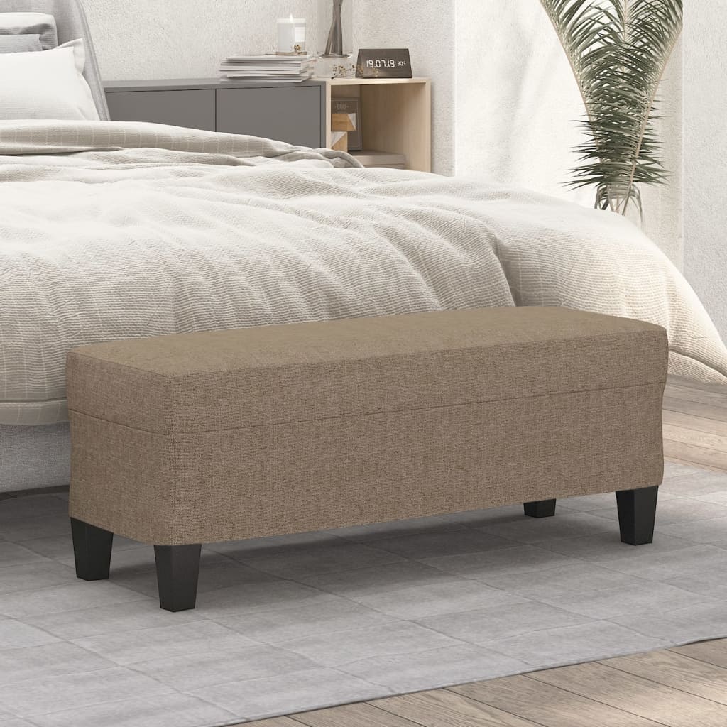 bænk 100x35x41 cm stof gråbrun