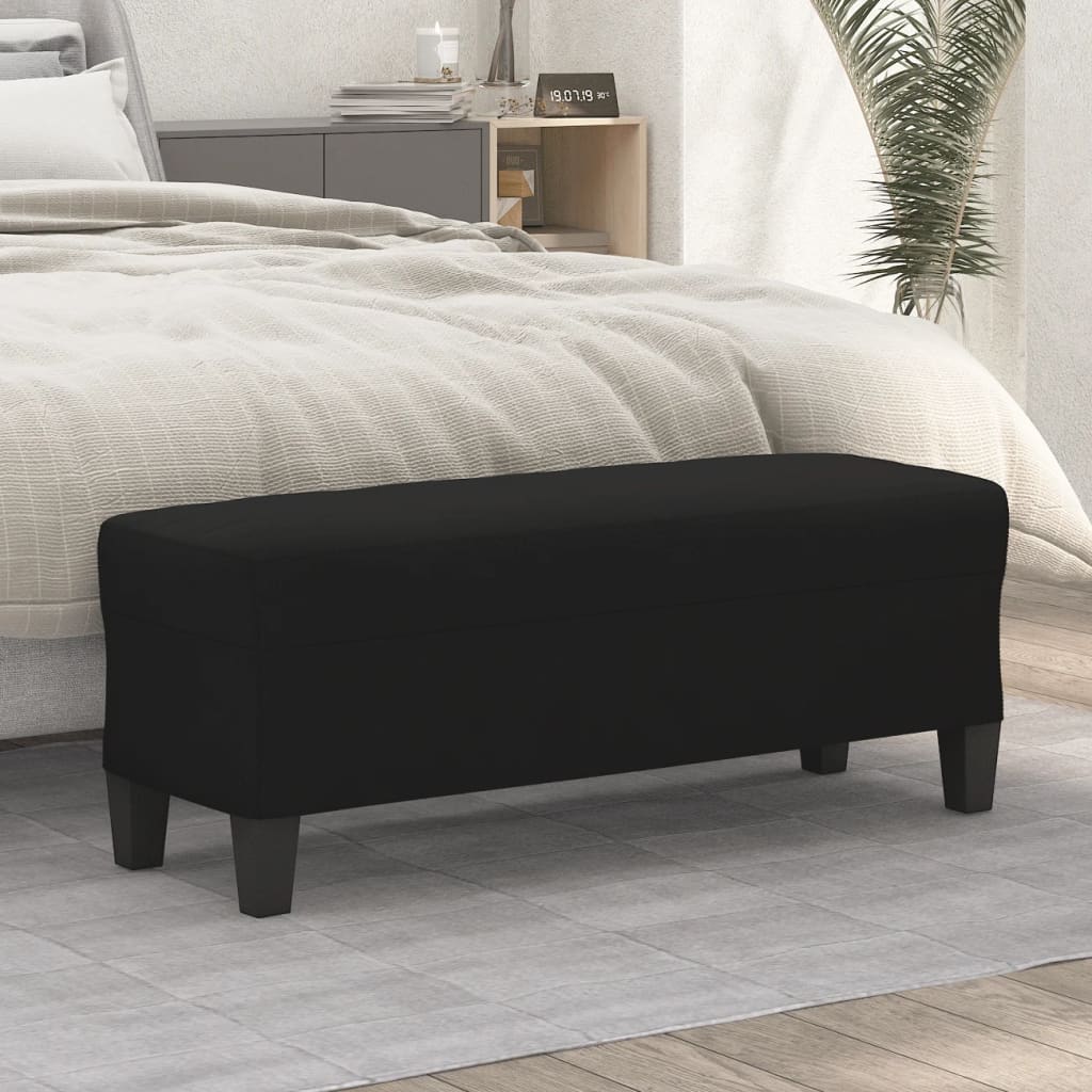 bænk 100x35x41 cm mikrofiberstof sort