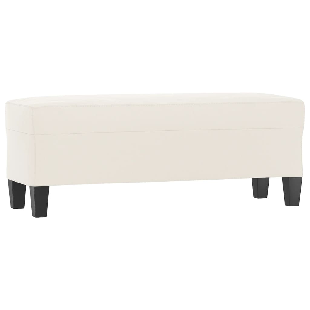 bænk 100x35x41 cm mikrofiberstof beige