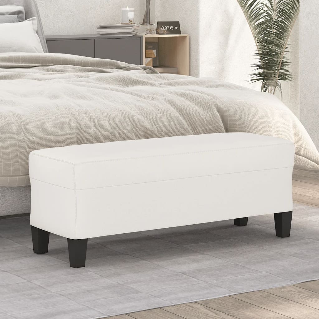 bænk 100x35x41 cm mikrofiberstof beige