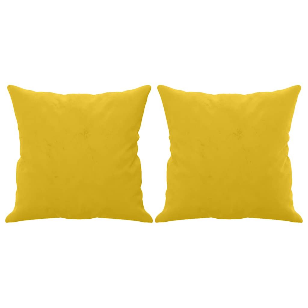 pyntepuder 2 stk. 40x40 cm velour gul