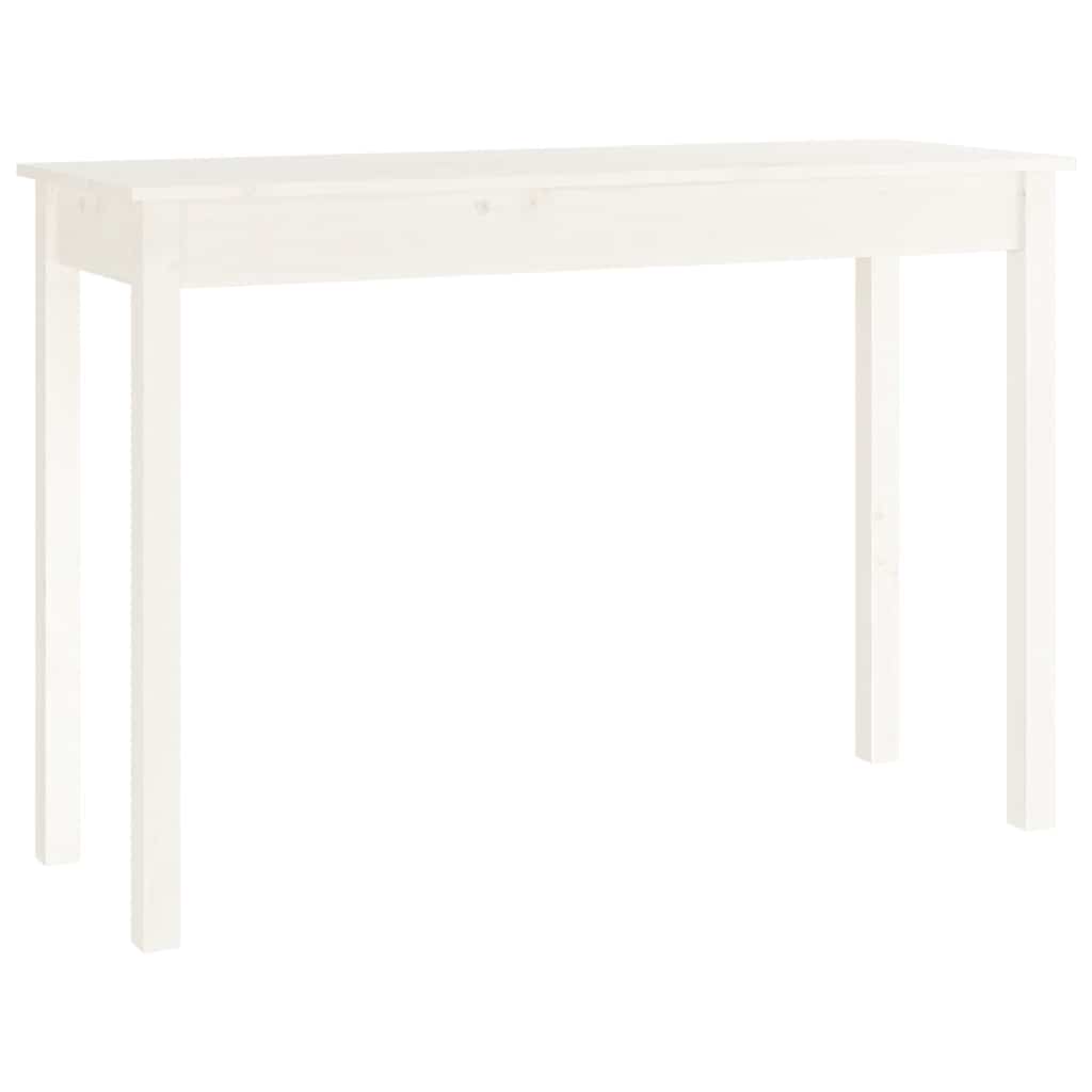 konsolbord 110x40x75 cm massivt fyrretræ hvid