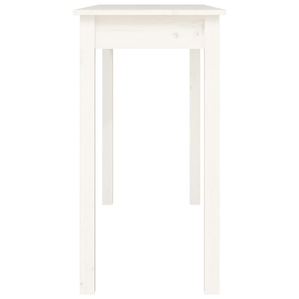 konsolbord 110x40x75 cm massivt fyrretræ hvid