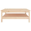 sofabord 100x100x40 cm massivt træ fyrretræ