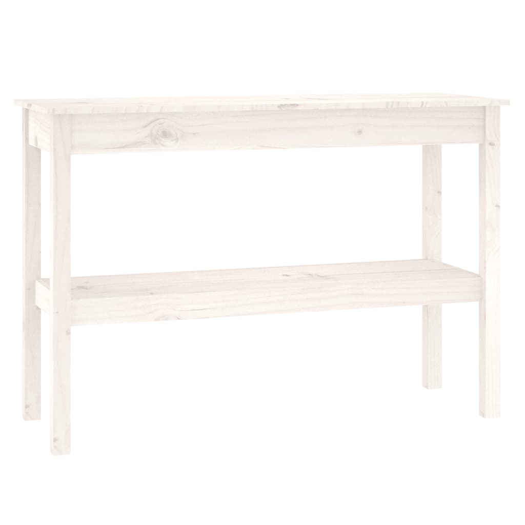 konsolbord 110x40x75 cm massivt fyrretræ hvid