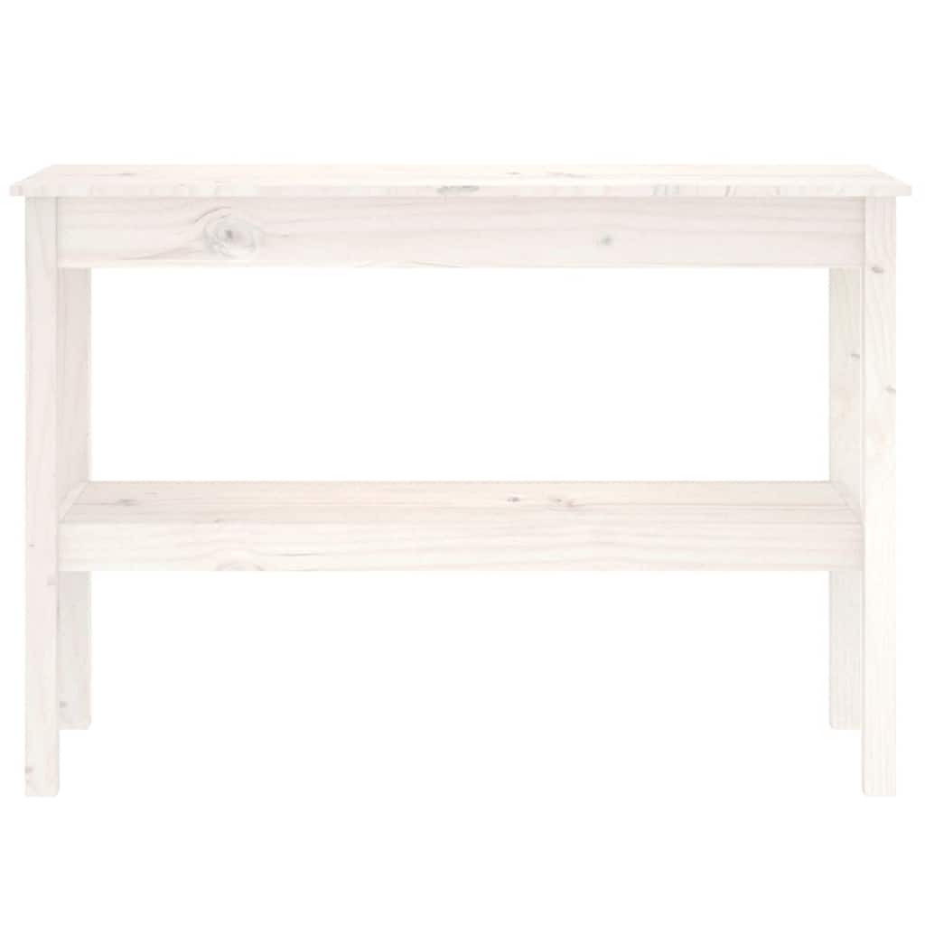 konsolbord 110x40x75 cm massivt fyrretræ hvid