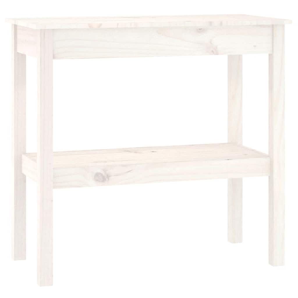 konsolbord 80x40x75 cm massivt fyrretræ hvid