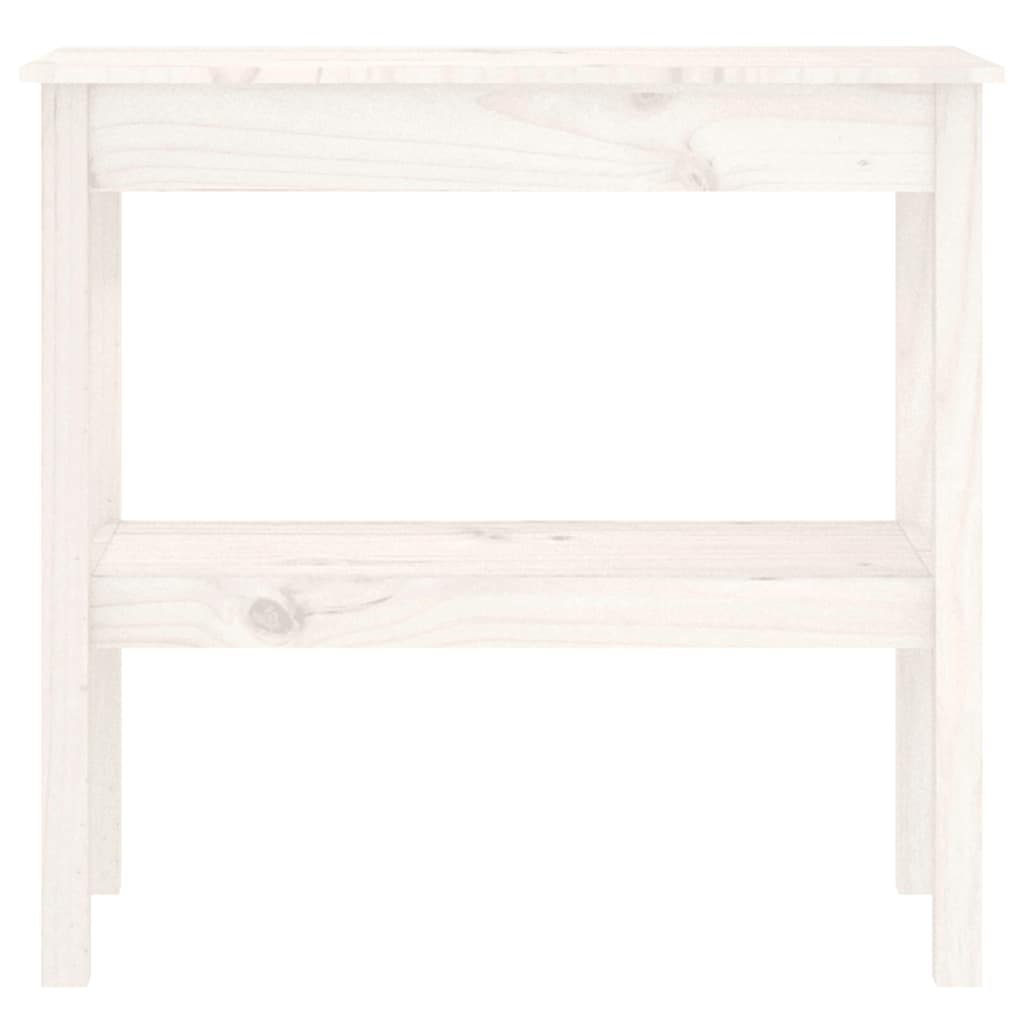 konsolbord 80x40x75 cm massivt fyrretræ hvid