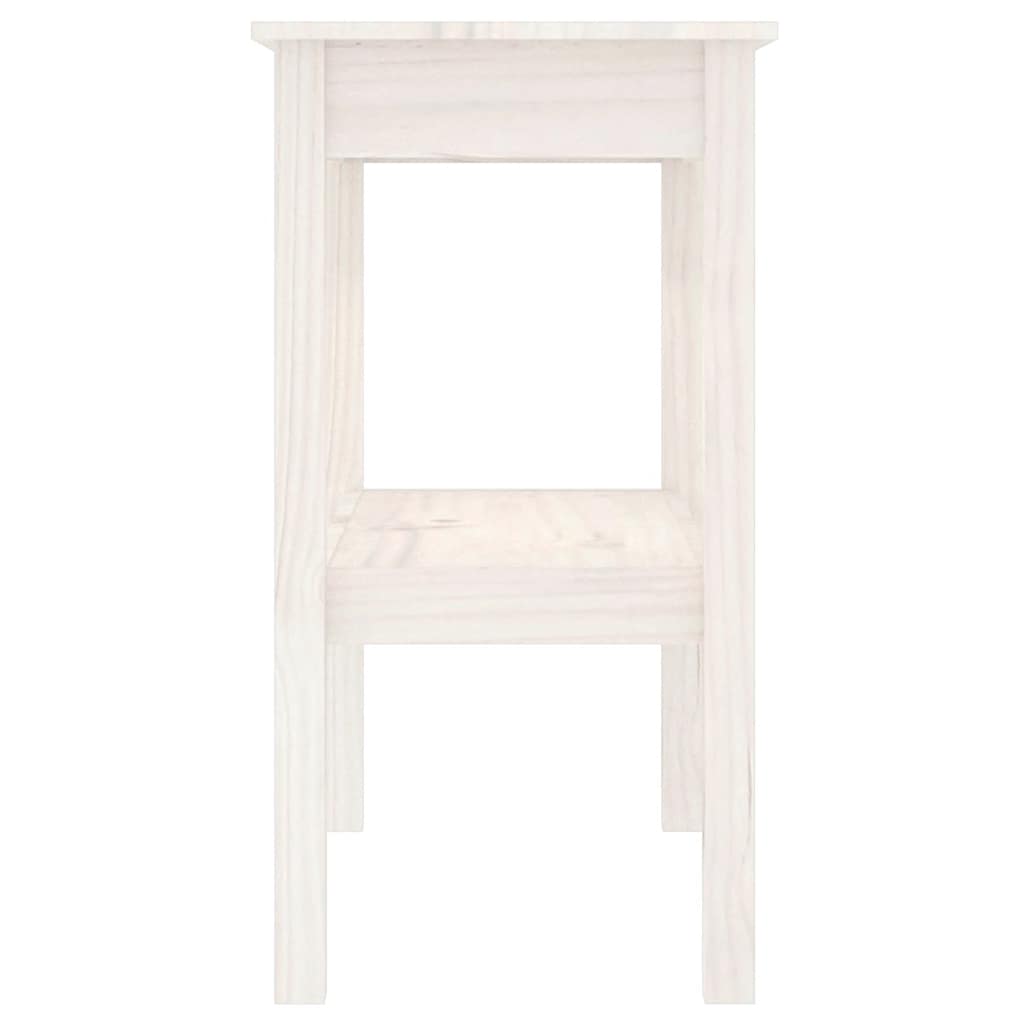 konsolbord 80x40x75 cm massivt fyrretræ hvid