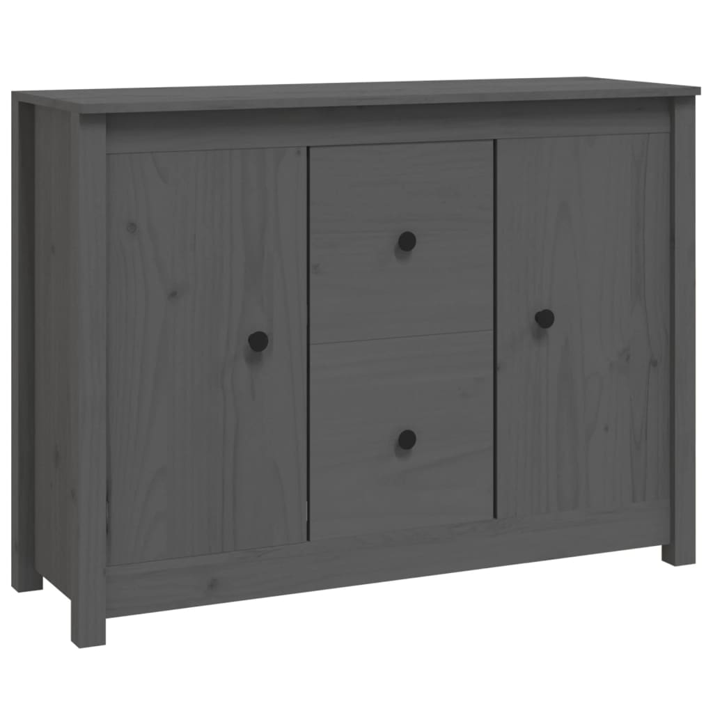 skænk 100x35x74 cm massivt fyrretræ grå