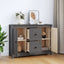 skænk 100x35x74 cm massivt fyrretræ grå