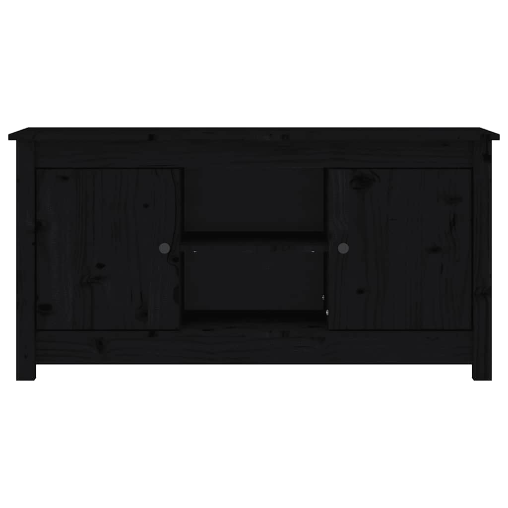 tv-bord 103x36,5x52 cm massivt fyrretræ sort