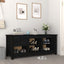 skoreol 110x38x45,5 cm massivt fyrretræ sort
