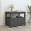 sofabord 71x49x55 cm massivt fyrretræ grå