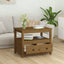sofabord 71x49x55 cm massivt fyrretræ gyldenbrun