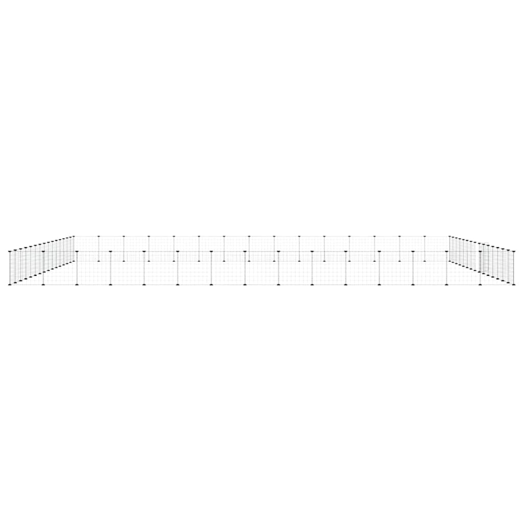 60-panels kæledyrsindhegning med låge 35x35 cm stål sort