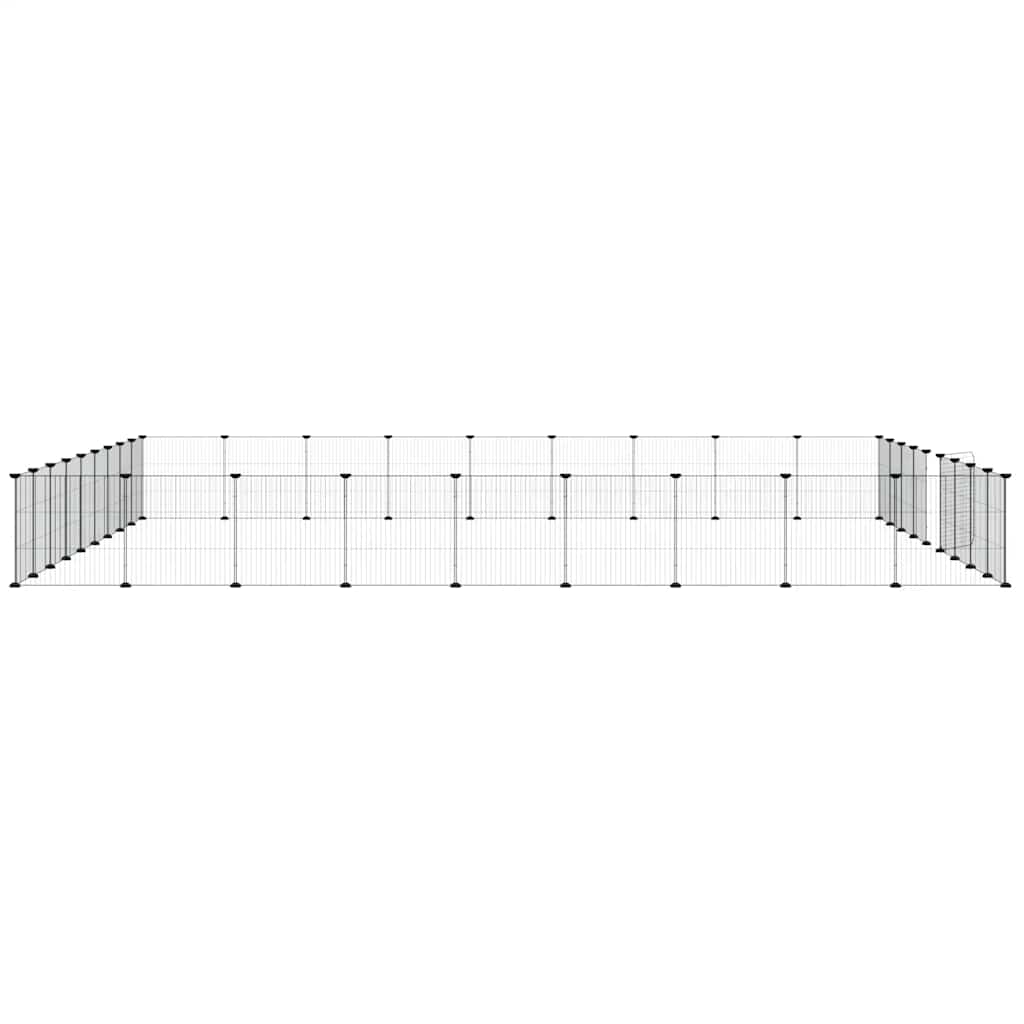 36-panels kæledyrsindhegning med låge 35x35 cm stål sort