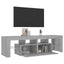 tv-bord med LED-lys 140x36,5x40 cm grå sonoma-eg