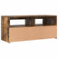 tv-bord med LED-lys 90x35x40 cm røget egetræsfarve