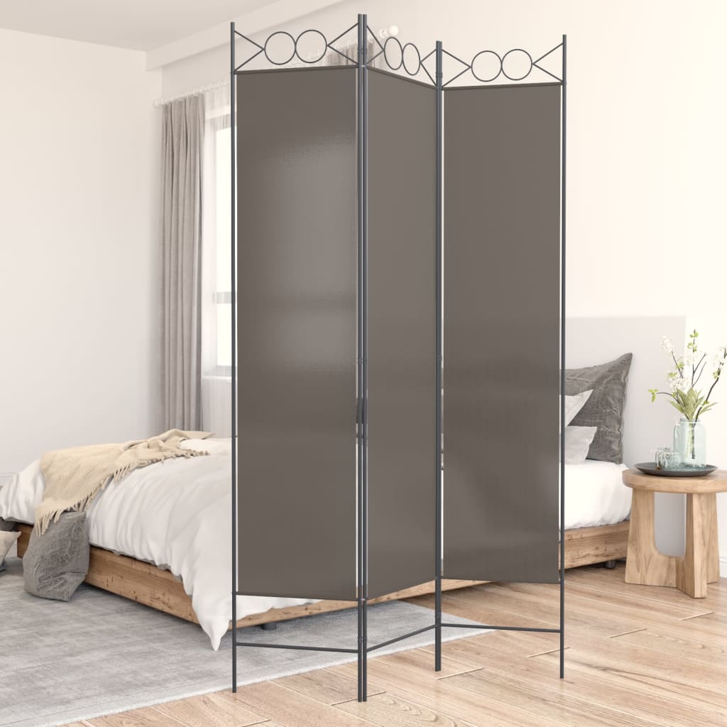 3-panels rumdeler 120x220 cm stof antracitgrå
