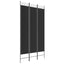 3-panels rumdeler 120x220 cm stof sort