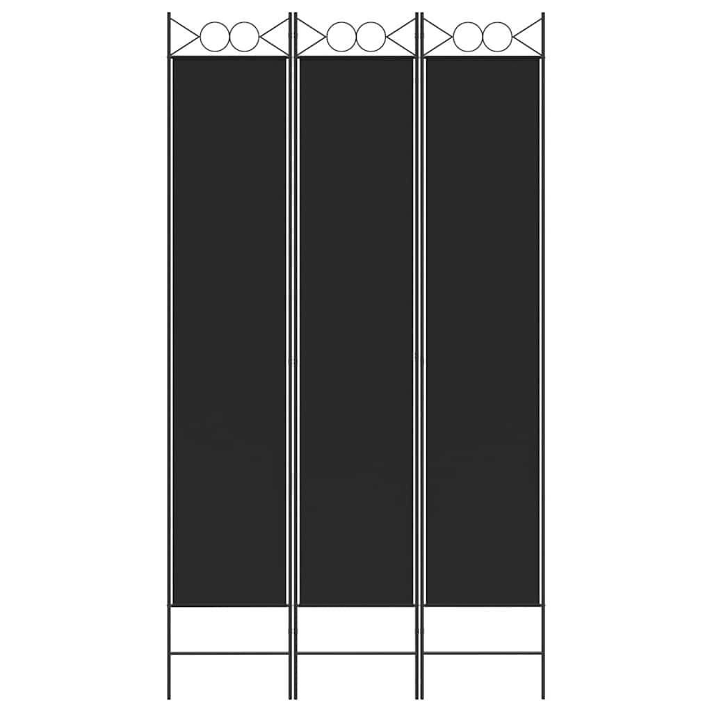 3-panels rumdeler 120x220 cm stof sort