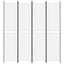 4-panels rumdeler 200x220 cm stof hvid