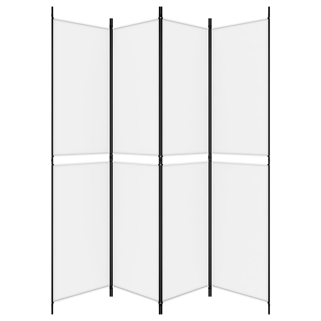 4-panels rumdeler 200x220 cm stof hvid