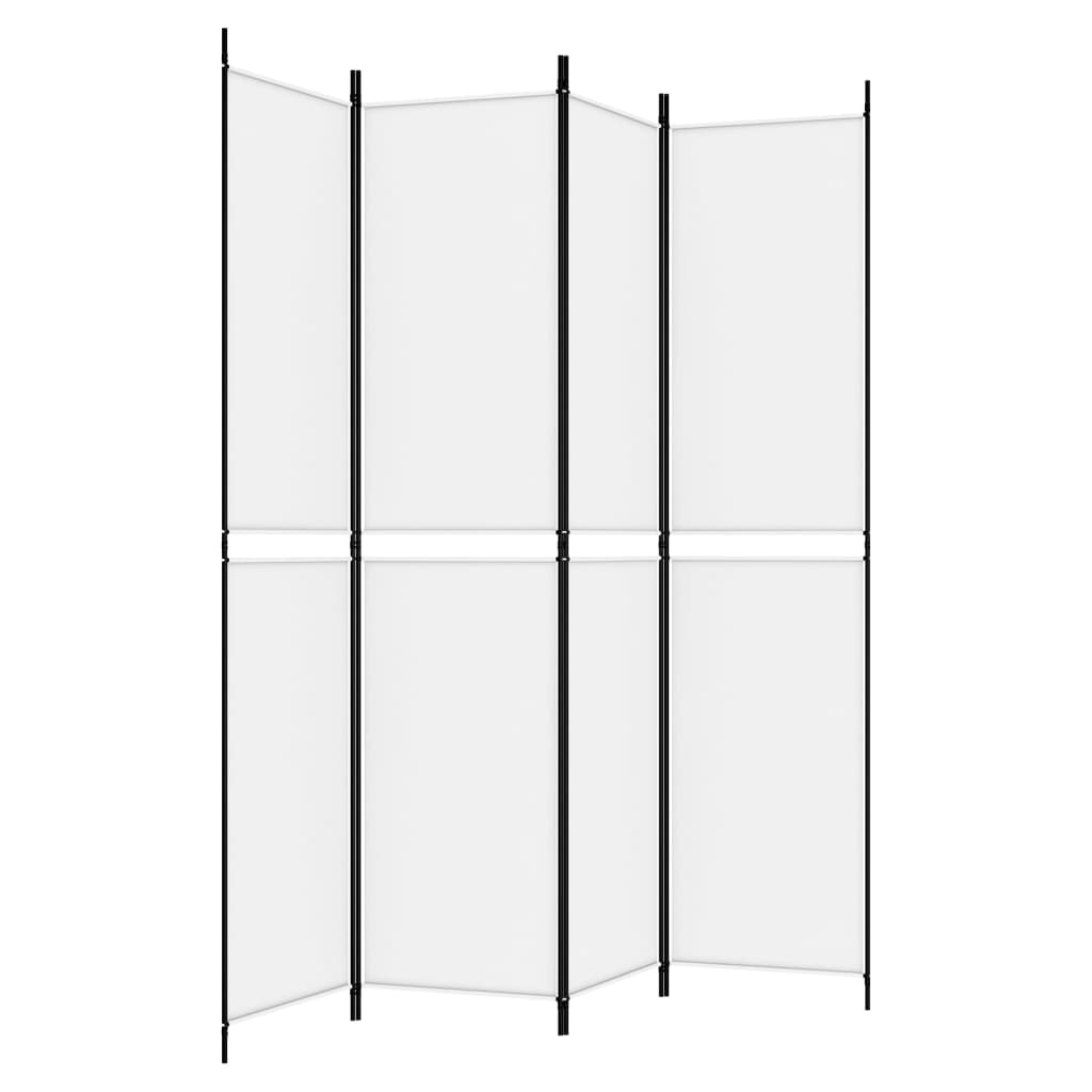 4-panels rumdeler 200x220 cm stof hvid