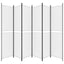 6-panels rumdeler 300x220 cm stof hvid