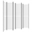6-panels rumdeler 300x220 cm stof hvid