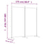 2-panels rumdeler 175x180 cm stof hvid