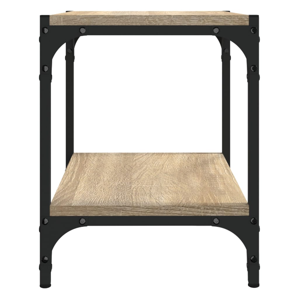 tv-bord 40x33x41 cm konstrueret træ og stål sonoma-eg