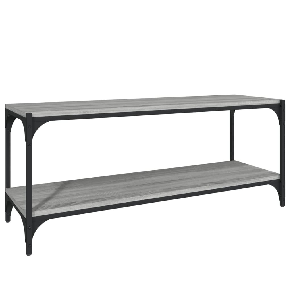 tv-bord 100x33x41 cm konstrueret træ og stål grå sonoma-eg