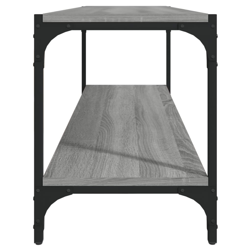 tv-bord 100x33x41 cm konstrueret træ og stål grå sonoma-eg