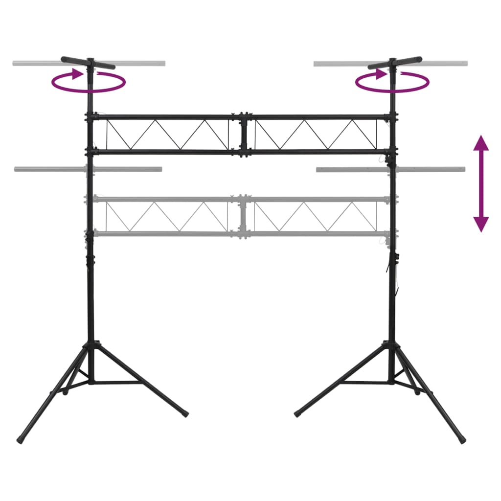 lampestativ 338x115x(180-300) cm stål sort