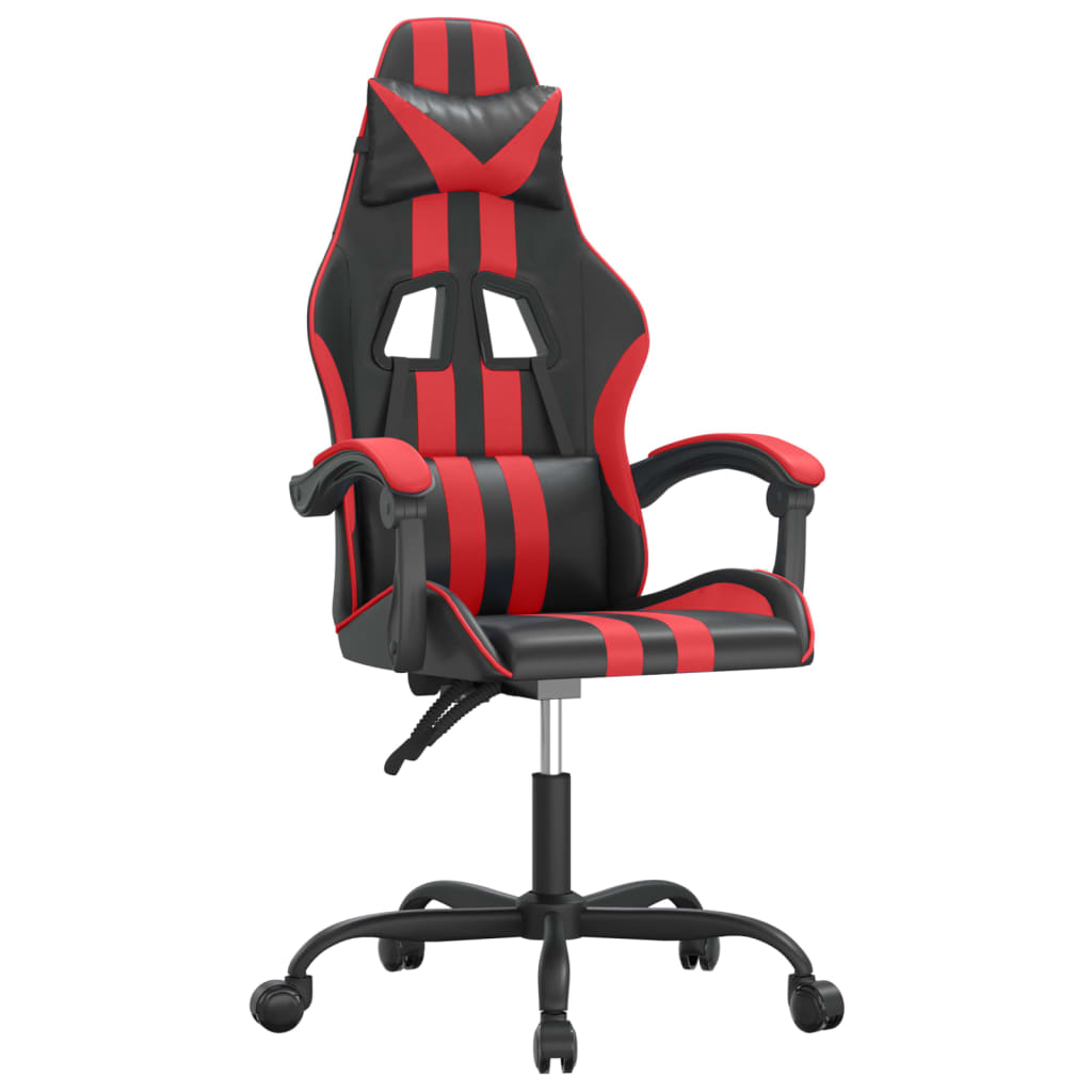 drejelig gamingstol kunstlæder sort og rød