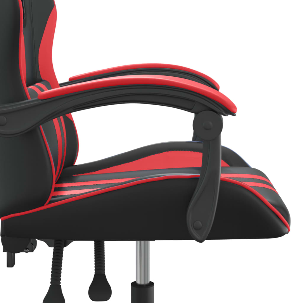 drejelig gamingstol kunstlæder sort og rød