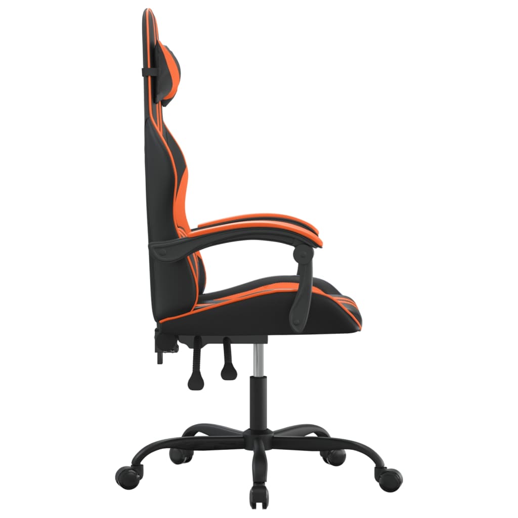 drejelig gamingstol kunstlæder sort og orange