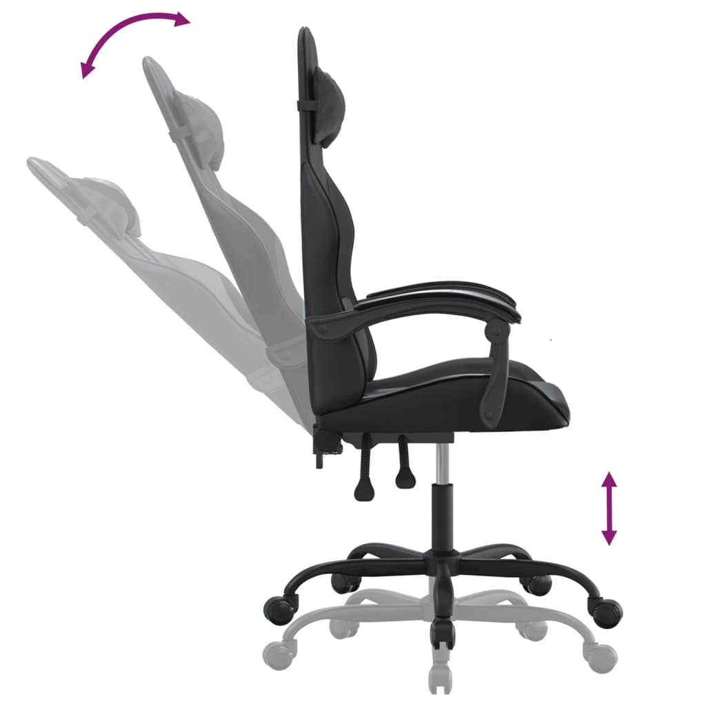 drejelig gamingstol kunstlæder sort